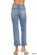 Load image into Gallery viewer, 6099- ZENANA- Medium Washed Cropped Straight Leg Denim
