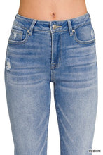 Load image into Gallery viewer, 6099- ZENANA- Medium Washed Cropped Straight Leg Denim
