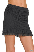 Load image into Gallery viewer, 6242- Lace Mini Skirt With Built In Shorts-BLACK
