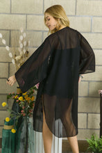 Load image into Gallery viewer, 4441-Open Sheer Kimono-BLACK
