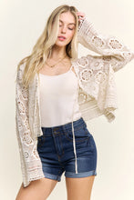Load image into Gallery viewer, 5954-Crochet Lace Open Front Cardigan-NATURAL
