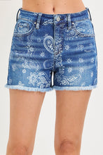 Load image into Gallery viewer, 6094- RISEN- High Rise Paisley Printed Shorts
