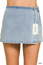 Load image into Gallery viewer, 6294- Wrap Front Skort Denim
