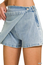Load image into Gallery viewer, 6294- Wrap Front Skort Denim
