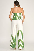Load image into Gallery viewer, 6204- Printed Halter Zip Up Vest with High Waist Pants
