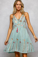 Load image into Gallery viewer, 5801- POL Boho Mirror Embroidery V-Neck Sleeveless Dress
