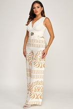 Load image into Gallery viewer, 6216- Sleeveless Plunge Neck Waist Trim Detail Jumpsuit
