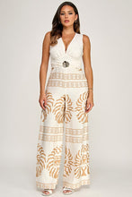 Load image into Gallery viewer, 6216- Sleeveless Plunge Neck Waist Trim Detail Jumpsuit
