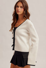 Load image into Gallery viewer, 6491- Tie Front Detail V Neck Long Sleeve Cardigan

