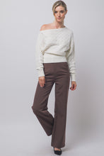 Load image into Gallery viewer, 6693 -Asymmetric Cable-knit Off-shoulder-IVORY
