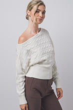 Load image into Gallery viewer, 6693 -Asymmetric Cable-knit Off-shoulder-IVORY
