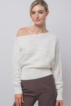 Load image into Gallery viewer, 6693 -Asymmetric Cable-knit Off-shoulder-IVORY
