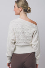 Load image into Gallery viewer, 6693 -Asymmetric Cable-knit Off-shoulder-IVORY
