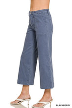 Load image into Gallery viewer, 6622-ZENANA-Cropped Wide Leg Denim Pants-BLK BERRY
