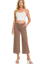 Load image into Gallery viewer, 6563- ZENANA- Cropped Wide Leg Color Denim Pants-BROWN
