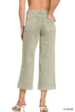Load image into Gallery viewer, 6564- ZENANA- Cropped Wide Leg Color Denim Pants-LT. OLIVE
