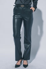 Load image into Gallery viewer, 6644- Straight Leg Leather Bottoms-BLACK
