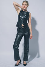 Load image into Gallery viewer, 6644- Straight Leg Leather Bottoms-BLACK

