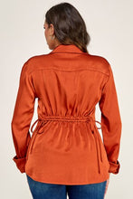 Load image into Gallery viewer, 6375- Long Sleeve Button Down with Drawstring-RUST
