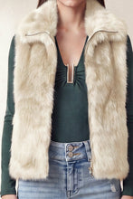 Load image into Gallery viewer, 6435- Funnel Neck Faux Fur Vest-CREAM
