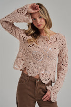 Load image into Gallery viewer, 6589- Chenille Yarn Knitted Fall Sweater -OATMEAL
