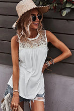 Load image into Gallery viewer, 4338-Crew Neck Lace Solid Loose Fit Top-WHITE
