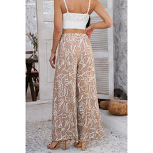 Load image into Gallery viewer, 5128-Allover Print Drawstring Pockets Wide Leg Pants-KHAKI
