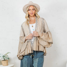 Load image into Gallery viewer, 6038- Elegant Kimono-Inspired Frill Shrug-cream
