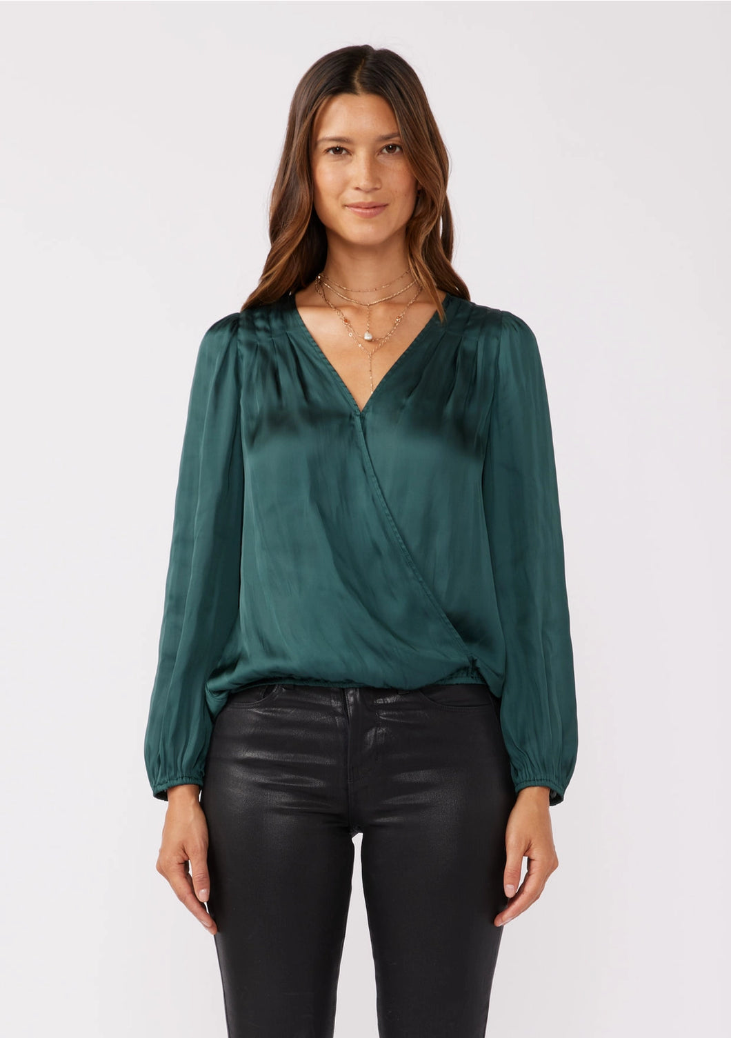 4712- V-Neck Raglan Sleeve Top-TEAL