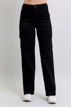 Load image into Gallery viewer, 5418-  JUDY BLUE HIGH WAIST CARGO WIDE-BLACK

