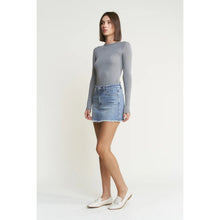Load image into Gallery viewer, 5876- MICA-Denim Mini Skirt with Raw Hem
