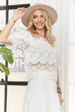Load image into Gallery viewer, 5284-Embroidered lace Blouse-WHITE
