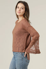 Load image into Gallery viewer, 6600- Light Weight Flare Bell Slit Sleeve Pullover-CLAY
