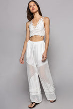 Load image into Gallery viewer, 4121-POL Contrast see through elastic waist culottes pants
