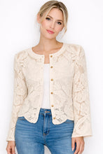 Load image into Gallery viewer, 6486- Delicate Crochet Lace Button Cardigan
