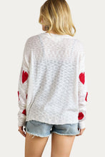 Load image into Gallery viewer, 4884- Lovely Heart Sweater Top-OFF WHITE/RED
