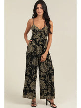 Load image into Gallery viewer, 5836-Tie Bust Wide Leg Jumpsuit-BLACK
