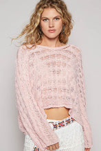 Load image into Gallery viewer, 5794-POL Cropped Twisted Cable Solid Top-BABY PINK
