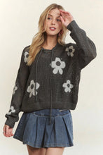 Load image into Gallery viewer, 5975-Hoodie Print Long Sleeves Sweater -CHARCOAL
