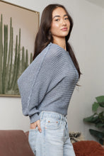 Load image into Gallery viewer, 5828-Open Knit Light Weight Pullover Sweater-STEEL BLUE
