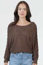 Load image into Gallery viewer, 6671-Open Knit Light Weight Pullover Sweater-BISON
