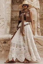 Load image into Gallery viewer, 5910-Boho Crochet Maxi Skirt-BEIGE-ONE SIZE
