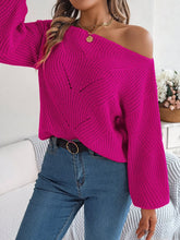 Load image into Gallery viewer, 5598-Boat Neck Cable Knit Pullover Sweater-ROSE RED
