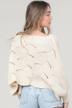 Load image into Gallery viewer, 5708-Cable Knit Pullover Bat Wing Sweater-IVORY
