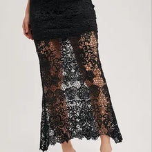 Load image into Gallery viewer, 6315- Lace Maxi Skirt-BLACK
