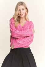 Load image into Gallery viewer, 4656-Mineral Washed Sweater Top-PINK

