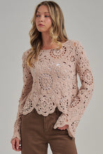 Load image into Gallery viewer, 6589- Chenille Yarn Knitted Fall Sweater -OATMEAL
