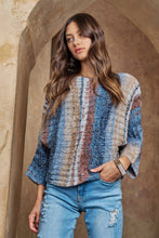 Load image into Gallery viewer, 4695-Multi Color Sweater Top-NAVY
