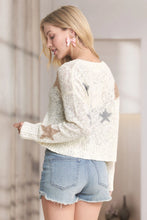 Load image into Gallery viewer, 5214-Lightweight Star Sweater Top-CREAM

