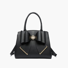 Load image into Gallery viewer, 6545- Poppy Bowtie Structured Top Handle Spring Shoulder Bag-BLACK
